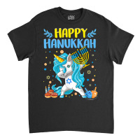 Happy Hanukkah Dabbing Jewish Unicorn Kids Chanukah Classic T-shirt | Artistshot