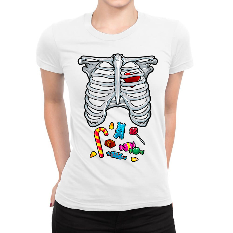 Halloween Costume Xray Skeleton Rib Heart Candy Adult Kids Ladies Fitted T-shirt | Artistshot