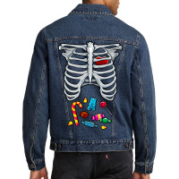 Halloween Costume Xray Skeleton Rib Heart Candy Adult Kids Men Denim Jacket | Artistshot