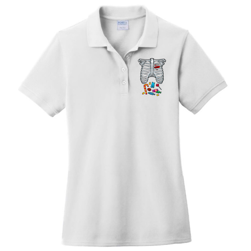 Halloween Costume Xray Skeleton Rib Heart Candy Adult Kids Ladies Polo Shirt | Artistshot