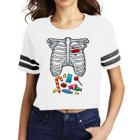 Halloween Costume Xray Skeleton Rib Heart Candy Adult Kids Scorecard Crop Tee | Artistshot