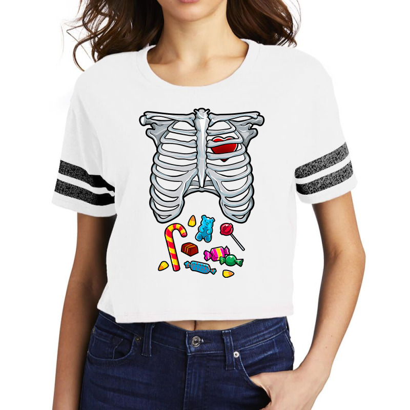 Halloween Costume Xray Skeleton Rib Heart Candy Adult Kids Scorecard Crop Tee | Artistshot