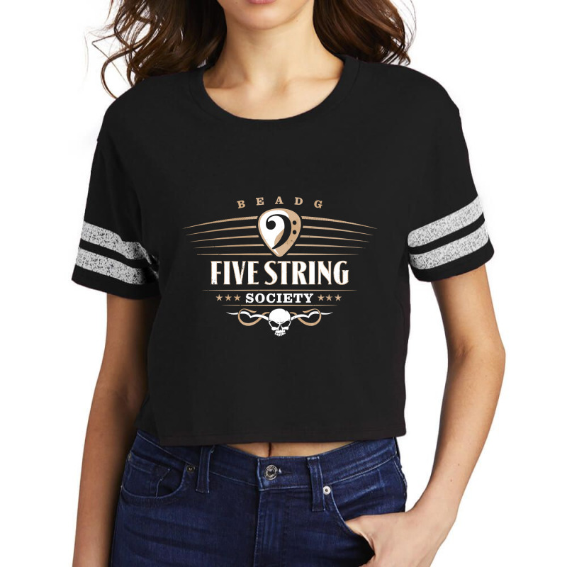 Five String Society For 5 String Bass Guitar Players Pullover Scorecard Crop Tee by EricWade | Artistshot