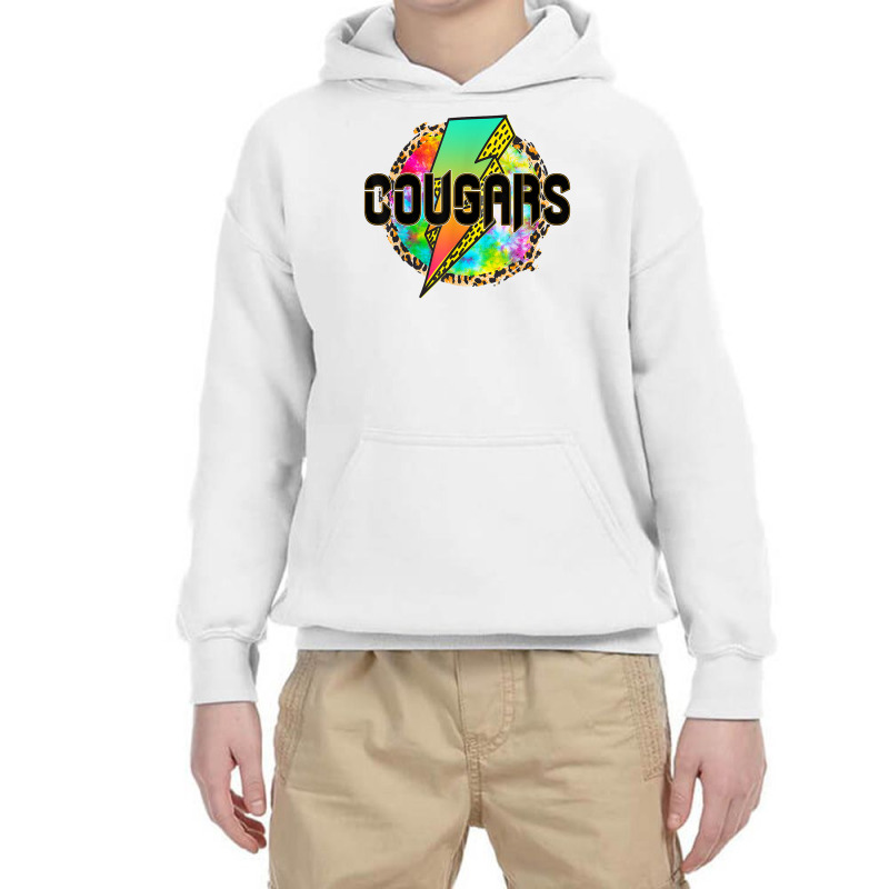 Mascot Leopard Lightning Cougars T Shirt Youth Hoodie by cm-arts | Artistshot