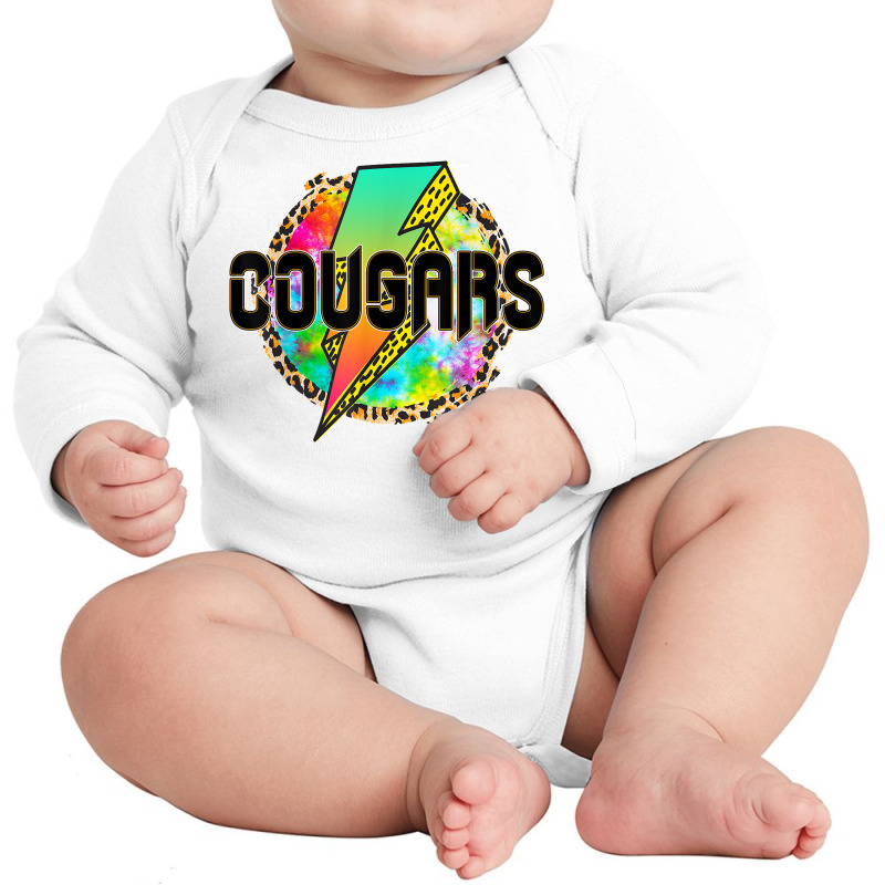 Mascot Leopard Lightning Cougars T Shirt Long Sleeve Baby Bodysuit by cm-arts | Artistshot