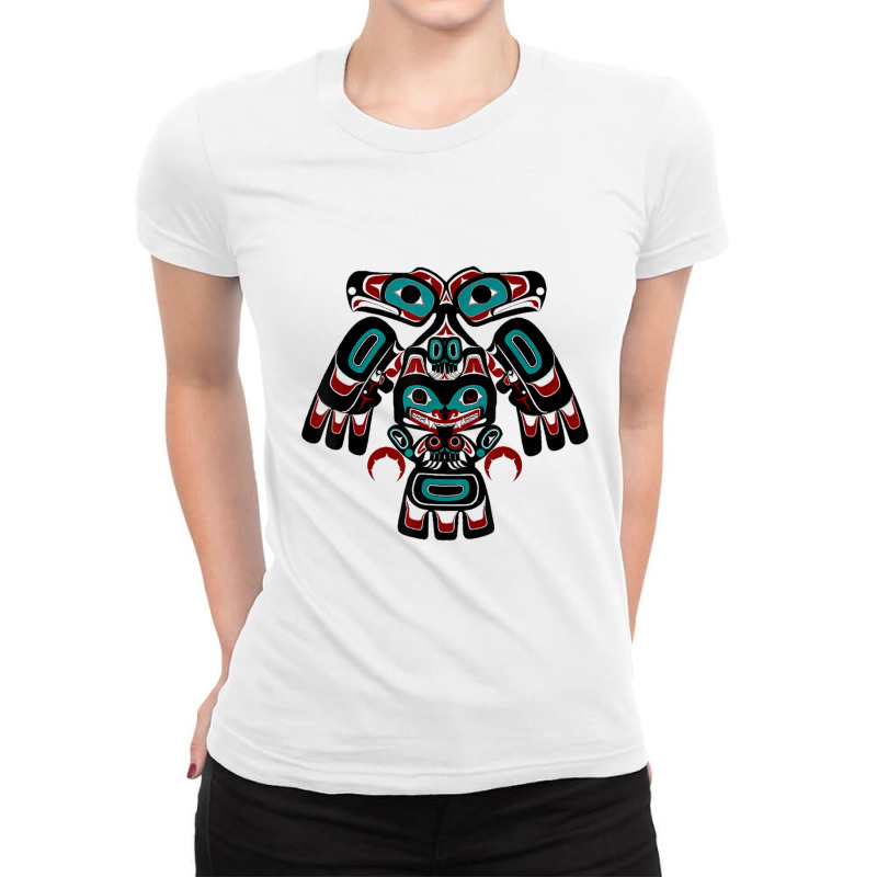 Alaska Native American Indian Tlingit Eagle Bear Clan Spirit Ladies Fitted T-Shirt by IrisritenourQ | Artistshot