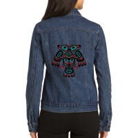 Alaska Native American Indian Tlingit Eagle Bear Clan Spirit Ladies Denim Jacket | Artistshot