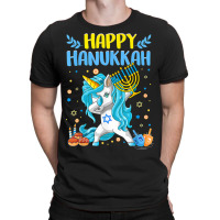 Happy Hanukkah Dabbing Jewish Unicorn Kids Chanukah T-shirt | Artistshot