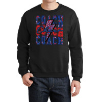 Cheer Coach Lightning Bolt Cheer Leopard Blue Red Crewneck Sweatshirt | Artistshot