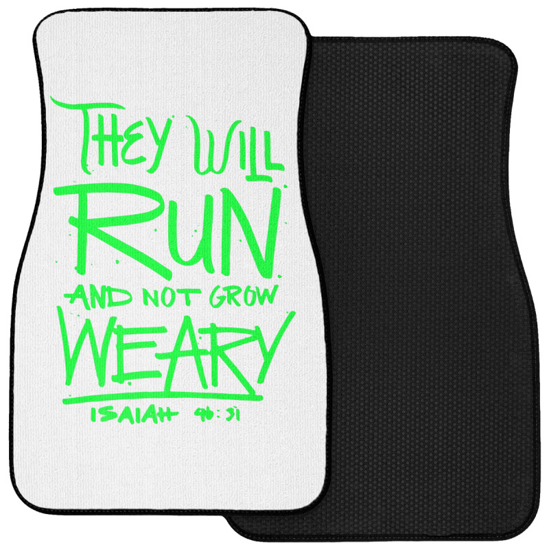 They Will Run And Not Grow Weary Isaiah 4631 Christian Premium T Shirt Front Car Mat | Artistshot