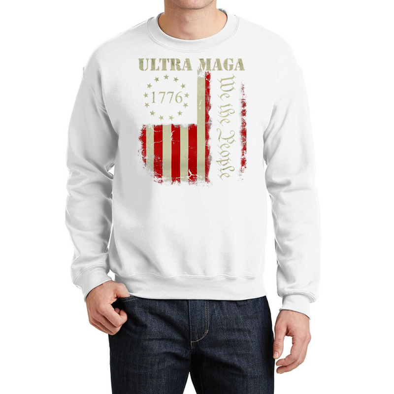 Vintage Ultra Maga We The People Proud Republican Usa Flag Pullover Ho Crewneck Sweatshirt by cm-arts | Artistshot