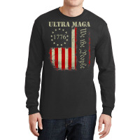 Vintage Ultra Maga We The People Proud Republican Usa Flag Pullover Ho Long Sleeve Shirts | Artistshot