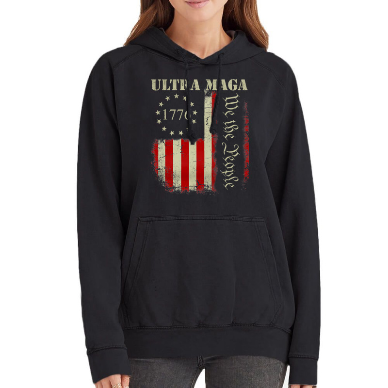 Vintage Ultra Maga We The People Proud Republican Usa Flag Pullover Ho Vintage Hoodie by cm-arts | Artistshot