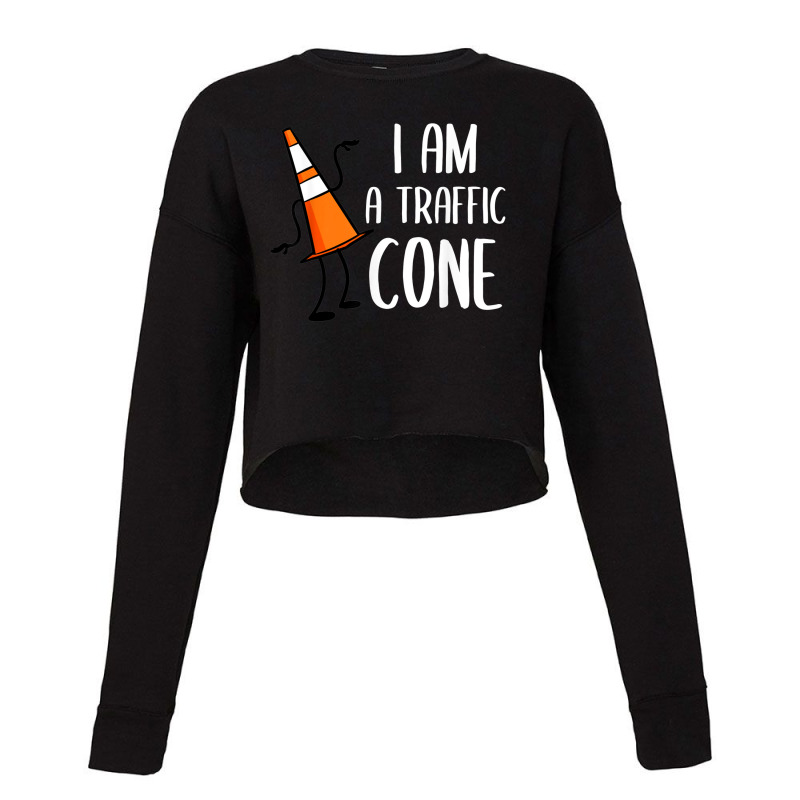 I Am A Traffic Cone Orange Lazy Easy Costumes Halloween Cropped Sweater by Hulk | Artistshot