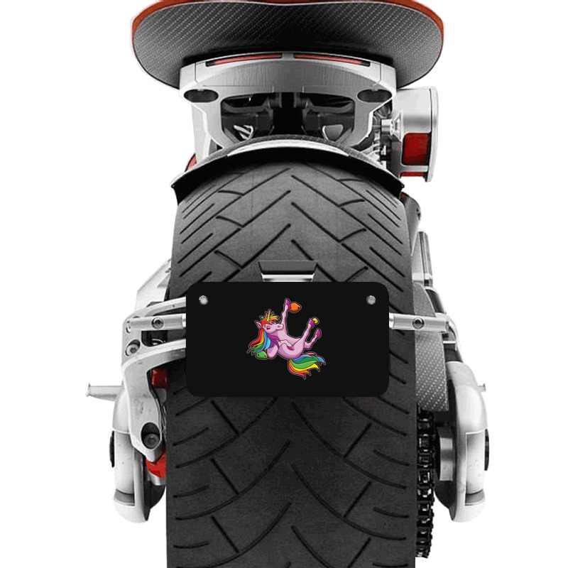 Funny Unicorn Rock Climbing Bouldering Rainbow Motorcycle License Plate | Artistshot