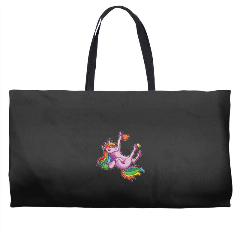 Funny Unicorn Rock Climbing Bouldering Rainbow Weekender Totes | Artistshot