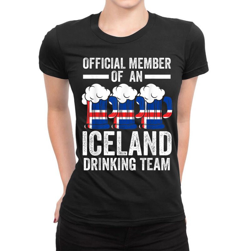 Member Iceland Drinking Iceland Iceland Drinking Team Ladies Fitted T-Shirt by Hulk | Artistshot