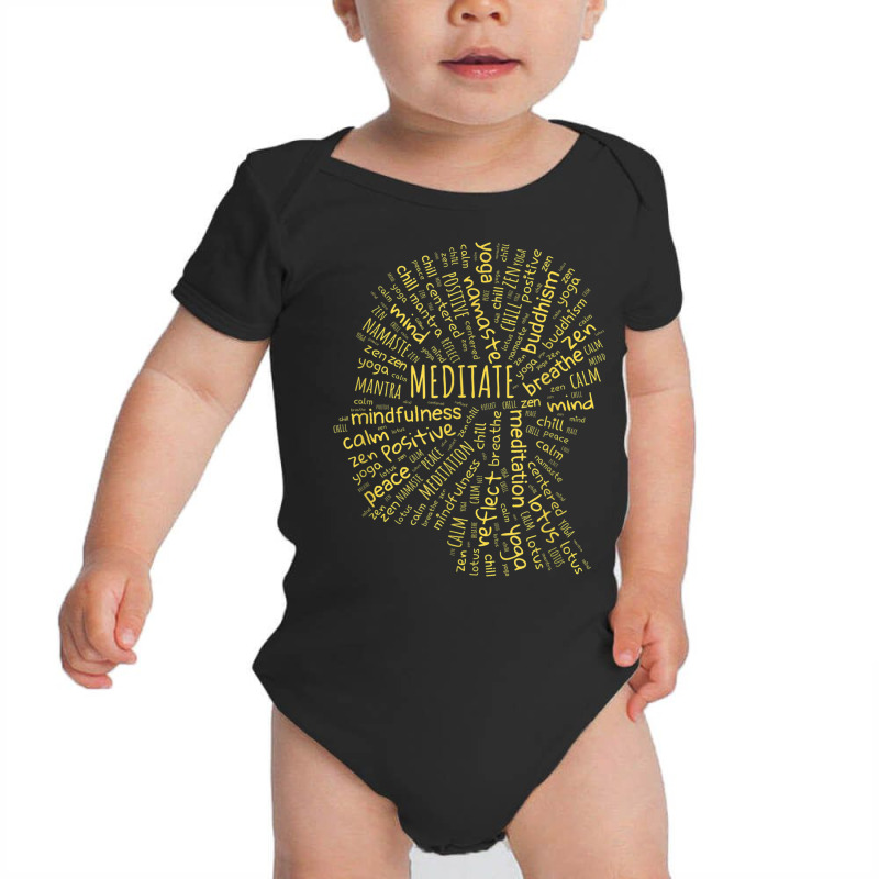 Meditate Mindfulness   Zen Buddha Yoga Wordart Baby Bodysuit by Short | Artistshot