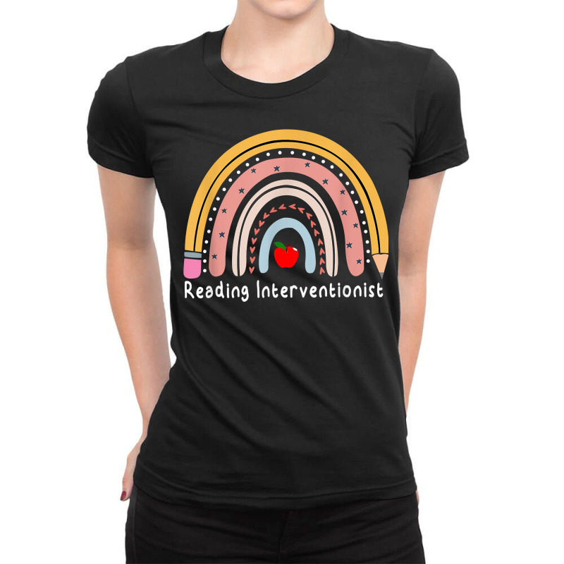 Reading Interventionist, Reading Specialist Rainbow T Shirt Ladies Fitted T-Shirt by cm-arts | Artistshot