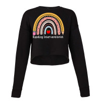 Reading Interventionist, Reading Specialist Rainbow T Shirt Cropped Sweater | Artistshot