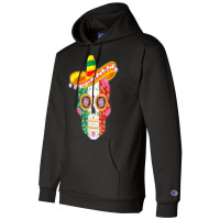 Fiesta Sugar Skull Rose Calavera Mexican Flag Cinco De Mayo T Shirt Co Champion Hoodie | Artistshot