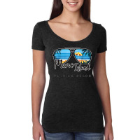 Marco Island Florida   Palm Tree Sunglasses Souvenir Women's Triblend Scoop T-shirt | Artistshot