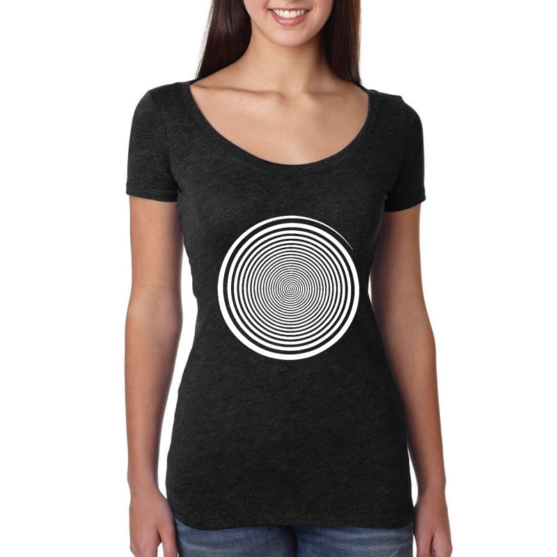 White Swirl Self Hypnosis   Hypnotic Trance Trippy Swirl Women's Triblend Scoop T-shirt by Leslietorresw | Artistshot