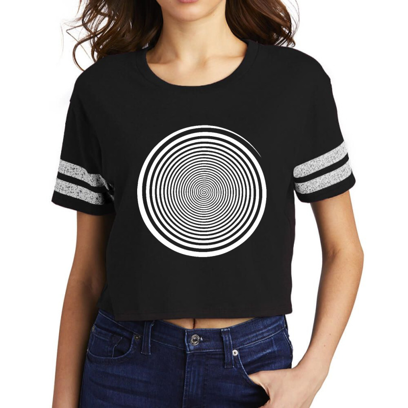 White Swirl Self Hypnosis   Hypnotic Trance Trippy Swirl Scorecard Crop Tee by Leslietorresw | Artistshot