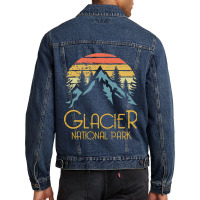 Vintage Glacier National Park Montana Retro T Men Denim Jacket | Artistshot