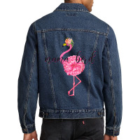 Flower Pink Mama Bird Momma Flamingo Summer Sea 2019 Floral Men Denim Jacket | Artistshot