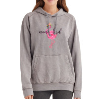 Flower Pink Mama Bird Momma Flamingo Summer Sea 2019 Floral Vintage Hoodie | Artistshot