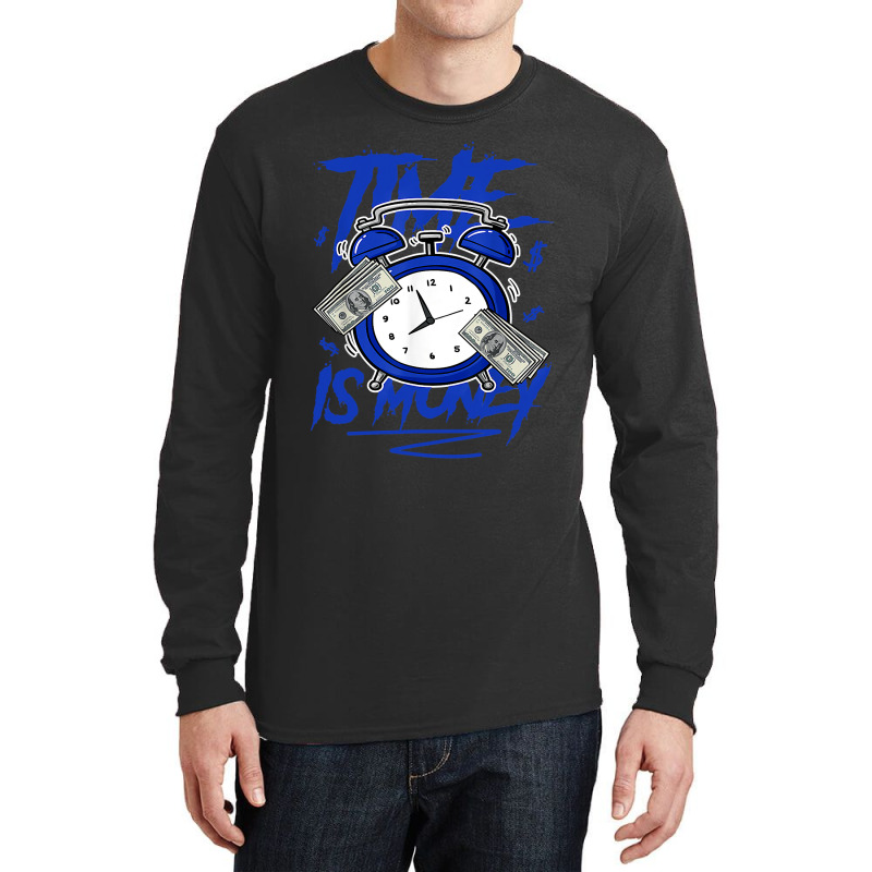 Racer Blue 5s  To Match Time Is Money Shoes 5 Racer Blue Long Sleeve Shirts by cm-arts | Artistshot