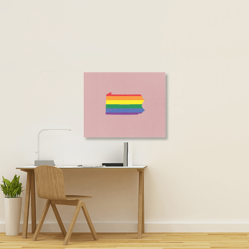 Pennsylvania Rainbow Flag Landscape Canvas Print | Artistshot