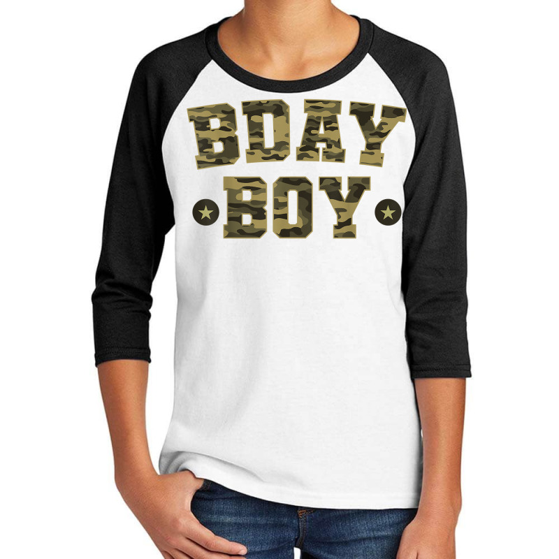 Camouflage Birthday Military Soldier Bday Boy Celebration T Shirt Youth 3/4 Sleeve | Artistshot