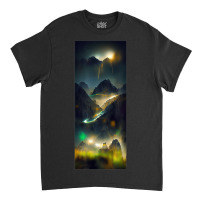 Quasar In Motion Across The Night Sky Mountain Blur Northern Classic T-shirt | Artistshot