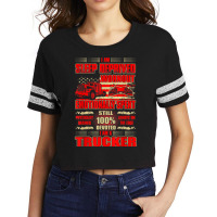 Sleep Deprived Worn Out 100 Devoted Trucker Tshirt Scorecard Crop Tee | Artistshot