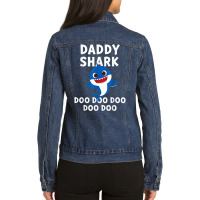 Mens Pinkfong Daddy Shark Official T Shirt Ladies Denim Jacket | Artistshot