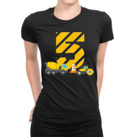 Kids 5th Birthday Boy Construction Worker Construction Site T Shirt Ladies Fitted T-shirt | Artistshot