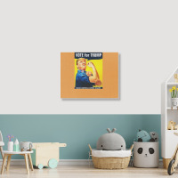 Donald Trump Rosie The Riveter 2016 Build A Wall Landscape Canvas Print | Artistshot