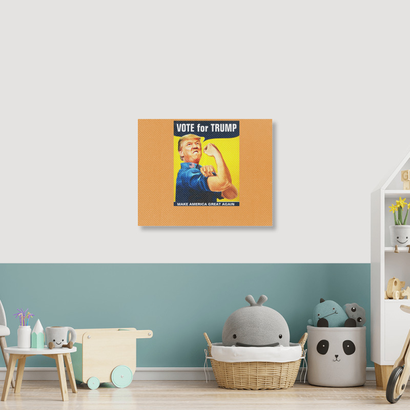 Donald Trump Rosie The Riveter 2016 Build A Wall Landscape Canvas Print | Artistshot