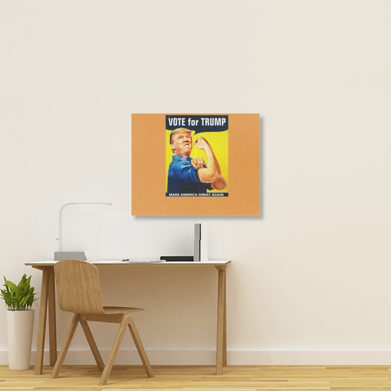 Donald Trump Rosie The Riveter 2016 Build A Wall Landscape Canvas Print | Artistshot