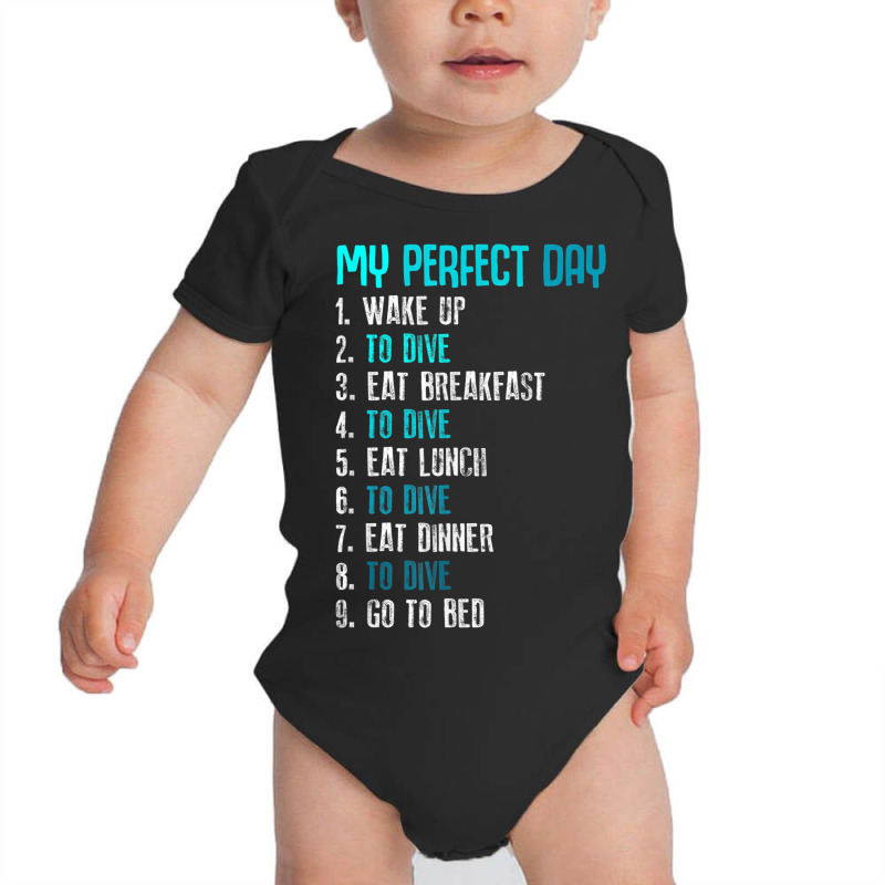 My Perfect Day Scuba Diving Funny Sport Diving Baby Bodysuit by Short | Artistshot