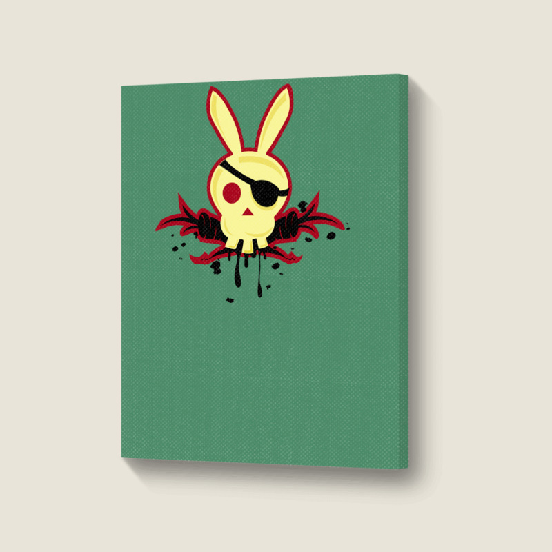 Bunny Skull And Crosscarrots Portrait Canvas Print | Artistshot