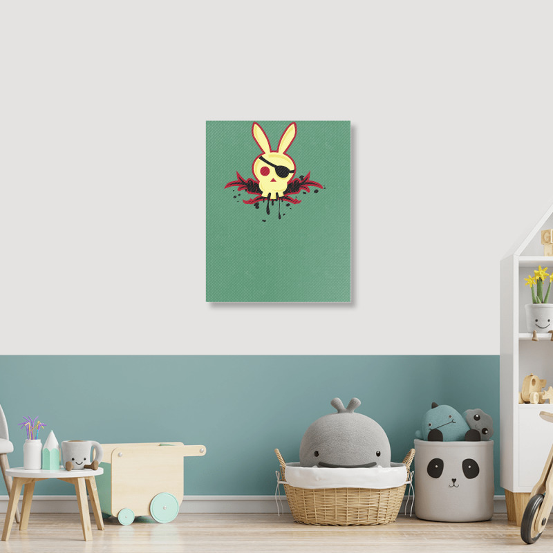 Bunny Skull And Crosscarrots Portrait Canvas Print | Artistshot