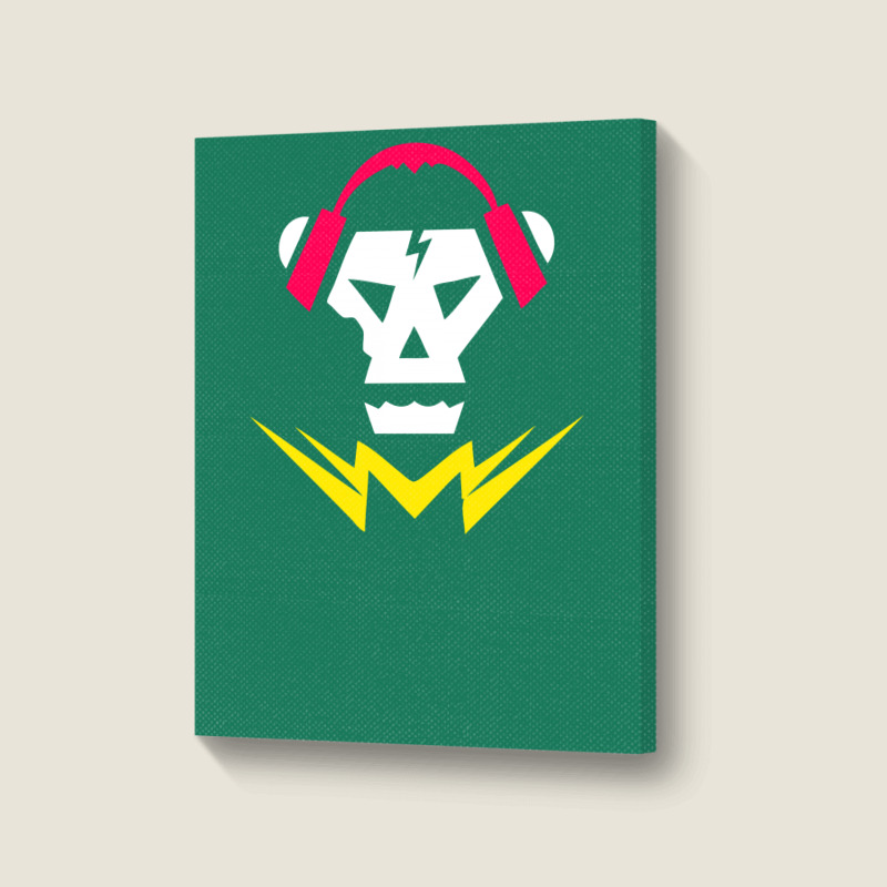 Bubstep Music Skull Portrait Canvas Print | Artistshot