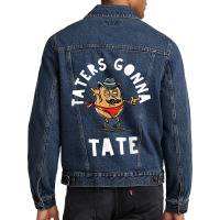 Mustache Cowboy Potato Taters Gonna Tate Funny Tate Tot Food T Shirt C Men Denim Jacket | Artistshot