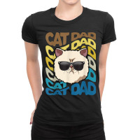 Retro Vintage Cool Exotic Shorthair Cat Dad Kitty Dad Ladies Fitted T-shirt | Artistshot