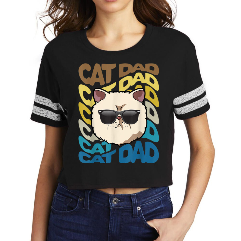 Retro Vintage Cool Exotic Shorthair Cat Dad Kitty Dad Scorecard Crop Tee by Scout | Artistshot