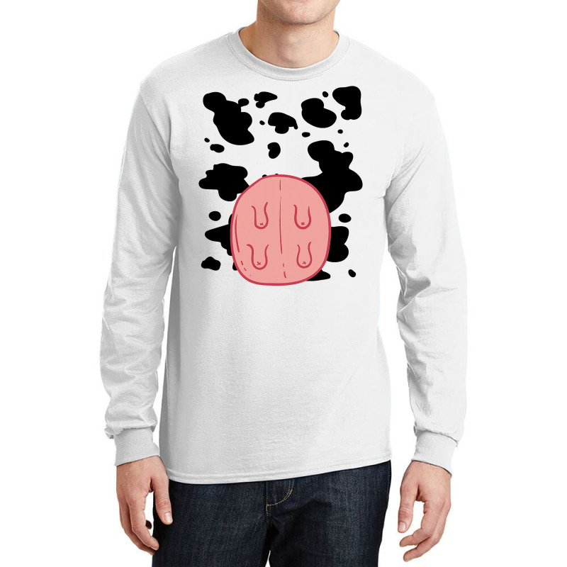 Cow Udder Pattern Funny Lazy Diy Costume Easy Halloween Long Sleeve Shirts | Artistshot