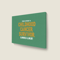 Never Underestimate The Strength Of A Childhood Cancer Warrior Landscape Canvas Print | Artistshot